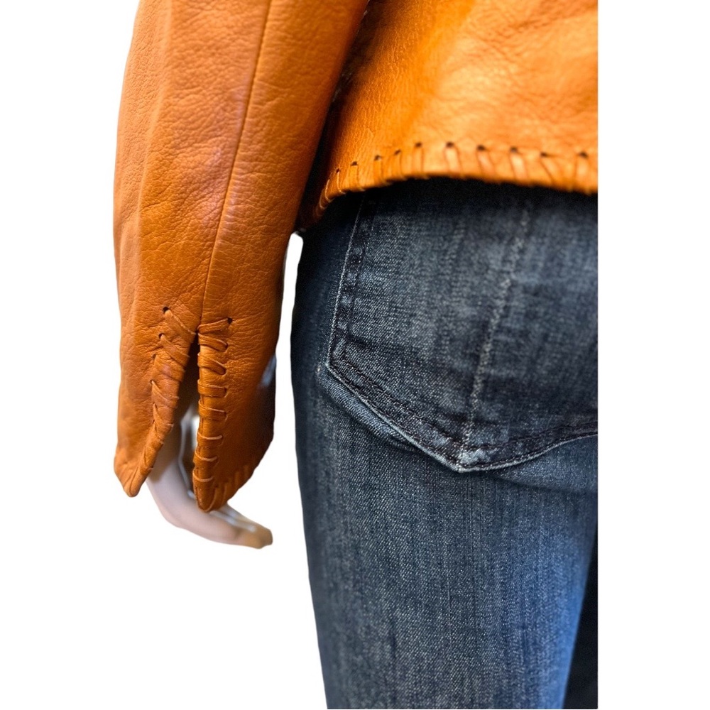 Ellen Tracy 100% Leather Bohemian Jacket Size 16 in good preowned condition - Picture 10 of 16